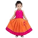 Girls Designer Lehenga Choli Set Orange Rani