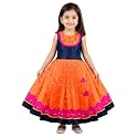 Girls Designer Lehenga Choli Set Orange Rani