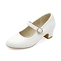 Girls Dress Shoes Low Heel Glitter Princess Shoe Flower Mary Jane Party Wedding Prom Shoes for Toddler Little Kids