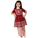 Girls Embroidered Printed Kurta with Printed Palazzo