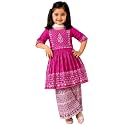 Girls Embroidered Printed Kurta with Printed Palazzo