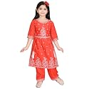 Girls Ethnic Cotton Kurta and Straight Pant