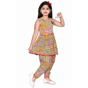 Girls Ethnic Kurti and Dhoti Pant Set