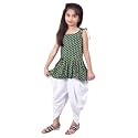Girls Ethnic Printed Peplum Top and White