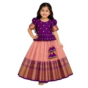 Girls Ethnic Wear Cotton Blend Flower Printed