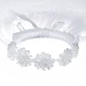Girls First Communion Veil Two Layers White Flower Headband Flower Girl Floral Crown (White Flower)