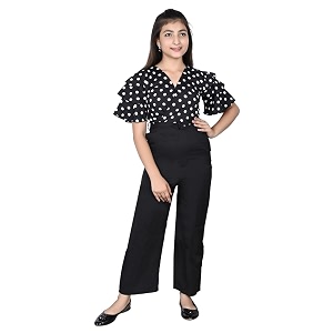girls flared sleeves printed jumpsuit-66