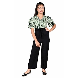 girls flared sleeves printed jumpsuit-66