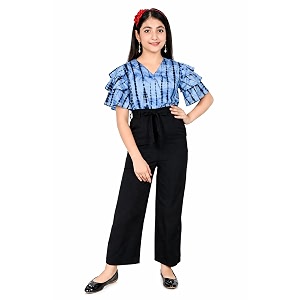 girls flared sleeves printed jumpsuit-66