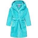 Girls Fleece Hooded Robes, Warm Printed Bath Robe for Kids Soft Fuzzy Bathrobe for Gifts