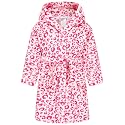 Girls Fleece Hooded Robes, Warm Printed Bath Robe for Kids Soft Fuzzy Bathrobe for Gifts