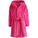 Girls Fleece Hooded Robes, Warm Printed Bath Robe for Kids Soft Fuzzy Bathrobe for Gifts
