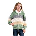 Girls Fleece Jackets Kids Sherpa Fuzzy Fall Zip Up Hoodie Winter Contrast color Pullover Coat 4-12 Years