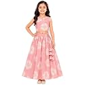 Girls Floral Printed Crop Top and Lehenga