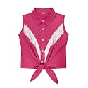 Girls Fringe Shirt Sleeveless Button Down Western Cowgirl Tassel Trim Casual Blouse Shirt Top 4-13Y