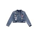 Girls Full Sleeve Solid Crop Denim Jacket