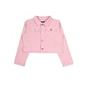 Girls Full Sleeve Solid Crop Denim Jacket