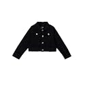 Girls Full Sleeve Solid Crop Denim Jacket