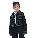 Girls Full Sleeve Solid Crop Denim Jacket