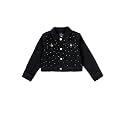 Girls Full Sleeve Solid Crop Denim Jacket