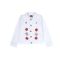 Girls Full Sleeve Solid Crop Denim Jacket