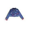 Girls Full Sleeve Solid Crop Denim Jacket