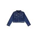 Girls Full Sleeve Solid Crop Denim Jacket