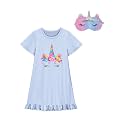 Girls Gowns Cotton Nite Dresses 5T to Size 10 Princess Fantasy Short Sleeve Homewear Gown