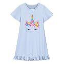 Girls Gowns Cotton Nite Dresses 5T to Size 10 Princess Fantasy Short Sleeve Homewear Gown