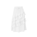 Girls High Waisted Ruffle Maxi Skirt Soft Cotton Long Skirts with Elastic Waistband for Kid Girl 3-12 Years