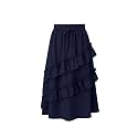Girls High Waisted Ruffle Maxi Skirt Soft Cotton Long Skirts with Elastic Waistband for Kid Girl 3-12 Years