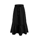 Girls High Waisted Ruffle Maxi Skirt Soft Cotton Long Skirts with Elastic Waistband for Kid Girl 3-12 Years