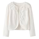 Girls Knit Cardigan Shrug Ruffle Cropped Long