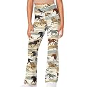 Girls Leggings Floral Print High-Waisted Flared Pants 5-14 Years