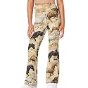 Girls Leggings Floral Print High-Waisted Flared Pants 5-14 Years