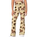 Girls Leggings Floral Print High-Waisted Flared Pants 5-14 Years