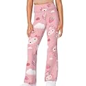 Girls Leggings Floral Print High-Waisted Flared Pants 5-14 Years