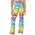 Girls Leggings Floral Print High-Waisted Flared Pants 5-14 Years