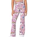 Girls Leggings Floral Print High-Waisted Flared Pants 5-14 Years