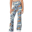 Girls Leggings Floral Print High-Waisted Flared Pants 5-14 Years