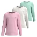 Girls Long Sleeve Athletic Performance T-Shirts 3-Pack