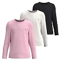 Girls Long Sleeve Athletic Performance T-Shirts 3-Pack