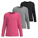 Girls Long Sleeve Athletic Performance T-Shirts 3-Pack