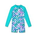 Dvenki Toddler Girls Long Sleeve Rashguard Swimsuit Zipper Sizes 2T-10