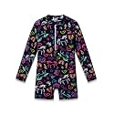 Dvenki Toddler Girls Long Sleeve Rashguard Swimsuit Zipper Sizes 2T-10