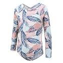 Girls Long Sleeve Rash Guard One Piece Swimsuit Kids UPF 50+ Sun Protection Swimwear Rainbow Striped Bathing Suit 3-14 Years