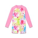 Dvenki Toddler Girls Long Sleeve Rashguard Swimsuit Zipper Sizes 2T-10