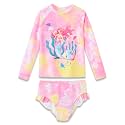 Dvenki Toddler Girls Long Sleeve Rashguard Swimsuit Zipper Sizes 2T-10