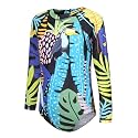 Girls Long Sleeve Rash Guard One Piece Swimsuit Kids UPF 50+ Sun Protection Swimwear Rainbow Striped Bathing Suit 3-14 Years
