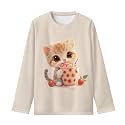 Girls Long Sleeve Shirts Casual Crewneck Soft T-shirts for Girls 3-16 Years Old